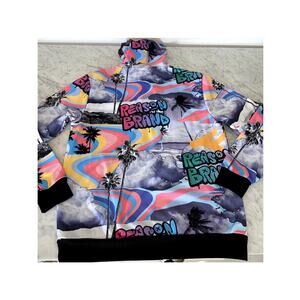 Reason Brand Hoodie Sweatshirt Large Mens Graffiti Multicolor Print